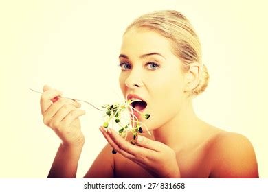 Healthy Nude Woman Eating Cuckooflower Stock Photo 229341136 Shutterstock