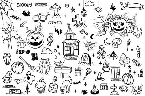 Halloween Doodle Set 38938 Illustrations Design Bundles
