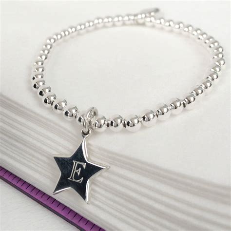 Personalised Sterling Silver Star Charm Ball Bracelet By Hurleyburley