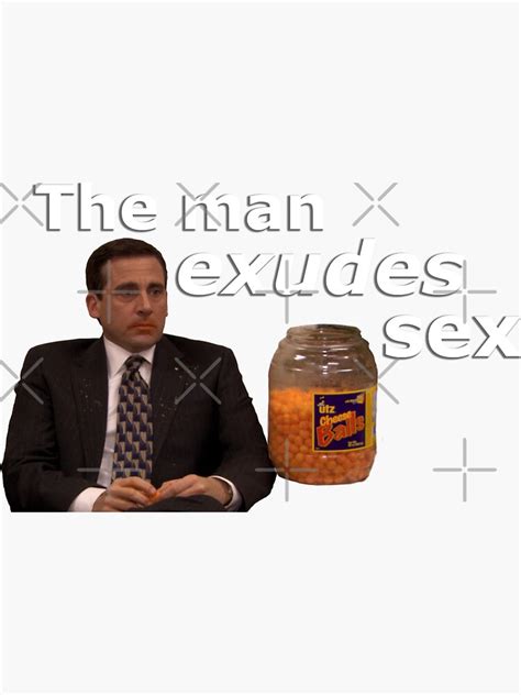 the man exudes sex holly flax quote the office us sticker for sale by aimjock redbubble