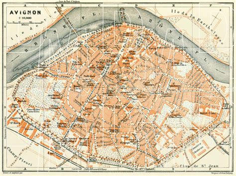 Old Map Of Avignon In 1903 Buy Vintage Map Replica Poster Print Or