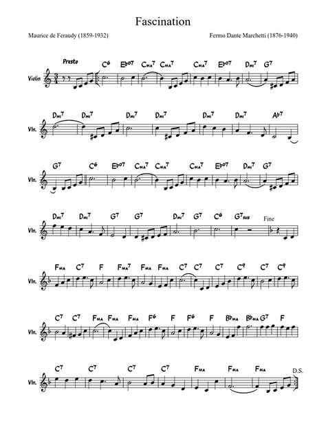 The notes in western music are given the names of the first seven letters of the alphabet: Fascination Sheet music for Violin (Solo) | Musescore.com