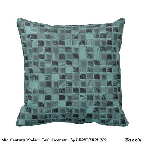 15% off with code zlovetshirts. Mid Century Modern Teal Geometric Throw Pillow | Zazzle ...