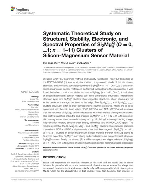 Pdf Systematic Theoretical Study On Structural Stability Electronic