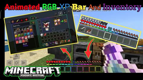 √animated Rgb Xp Bar And Rgb Inventory Mod For Minecraft Pe Youtube