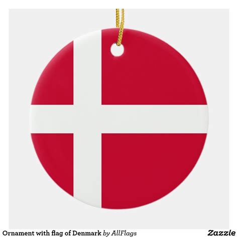 The official flag of denmark is also known as 'dannebrog' and was adopted in 1219. Ornament with flag of Denmark | Zazzle.com