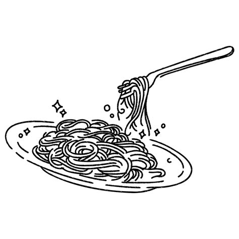Spaghetti Dish Hand Drawn Outline Style Vector Illustration 15880887