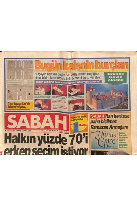 Gökçe Koleksiyon Sabah Gazetesi 26 Mart 1990 Litvanya dan Mesaj Var