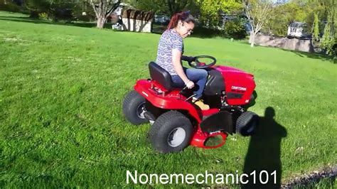 First Time Using The Craftsman Lawn Mower T110 Youtube