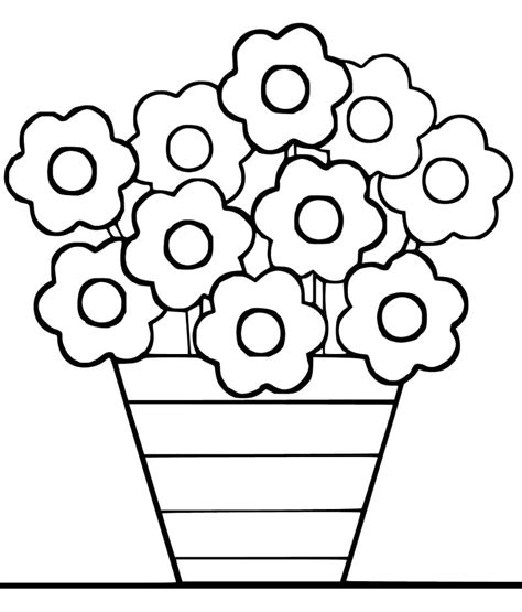 Beautiful Flower Pot Coloring Pages