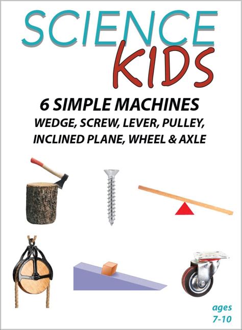 Science Kids 6 Simple Machines Wedge Screw Lever Pulley Inclined