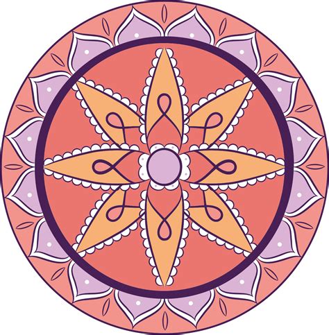 Pastel Colors Mandala Petals Mandala Mat Tenstickers