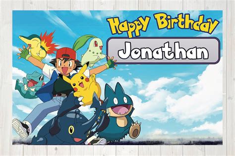 Pokémon Birthday Banner Backdrop Wall Art Decor Custom Etsy