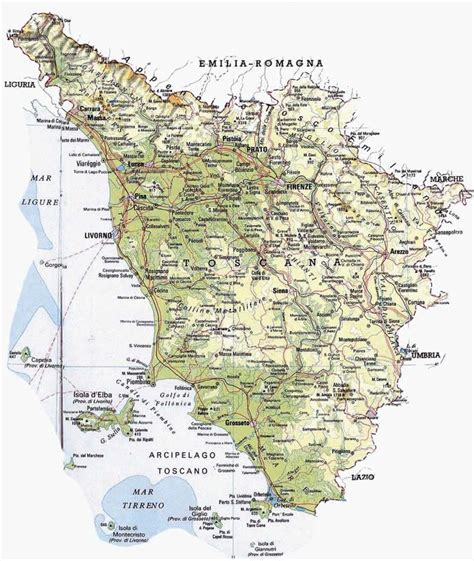 Mappa Della Toscana Cartina Della Toscana Mappa Dell