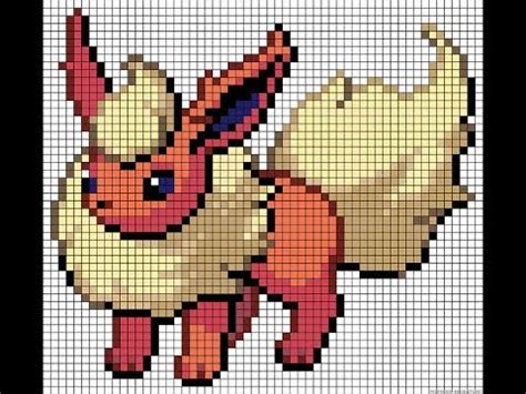 Minecraft designs for hama beads. Pokemon Flareon pixel art in live!!! - YouTube