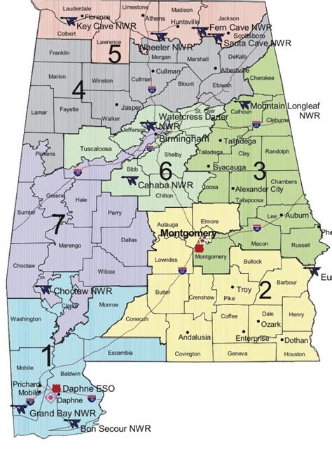 Alabama State Senate District Map Printable Map