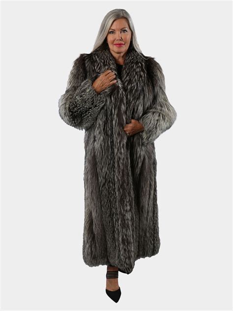 silver fox fur coat women s large estate furs