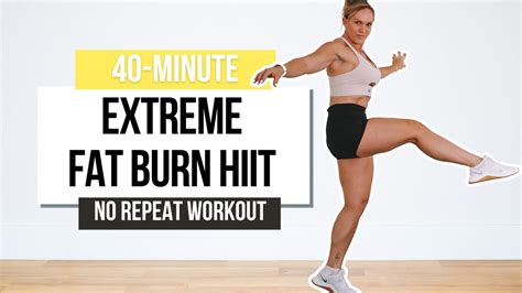 40 minute extreme fat burning cardio workout no equipment no repeat youtube