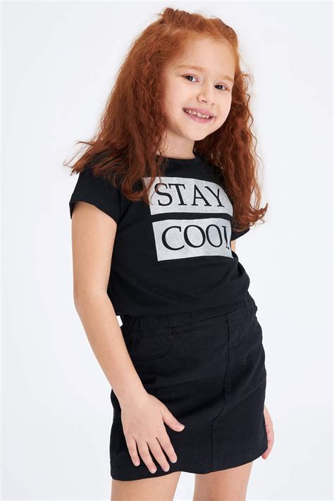 Defacto Kız Çocuk Regular Fit Kısa Kollu Tişört
