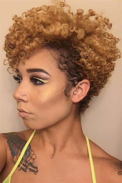 Dark chocolate short natural undercut wear your hair in a short afro that has a lot of long and wild curls. Hairstyle Ideas For Short Natural Hair - Essence