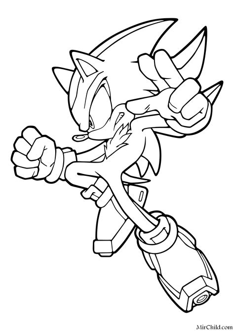 Раскраска Sonic The Hedgehog Ёж Шэдоу атакует Mirchild