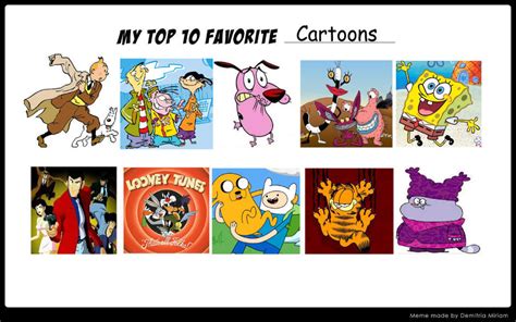 10 favorite cartoons meme by tandp on deviantart my top artzume vrogue