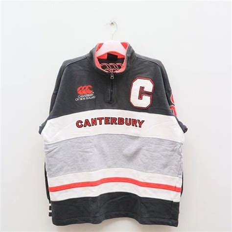 Vintage Canterbury Of New Zealand Big Logo Sportswear Black Gray