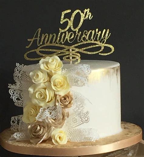 50th Wedding Anniversary Cake Topper Jenniemarieweddings