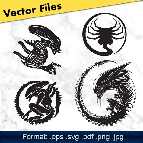 Aliens Xenomorph Svg Png Eps Pdf  Vector Images Cut File Etsy