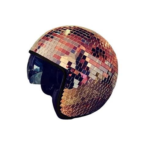Jsaierl Disco Ball Helmet With Retractable Visor For Women Or Men