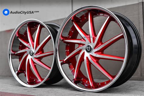 26″ Lexani Wheels Artemis Custom Painted Candy Apple Red Lexani Tires