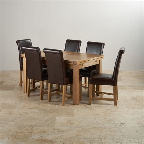 Shop sam's club for dining tables and dining table and chair sets. Dorset Extending Dining Set in Oak: Table + 6 Leather Chairs