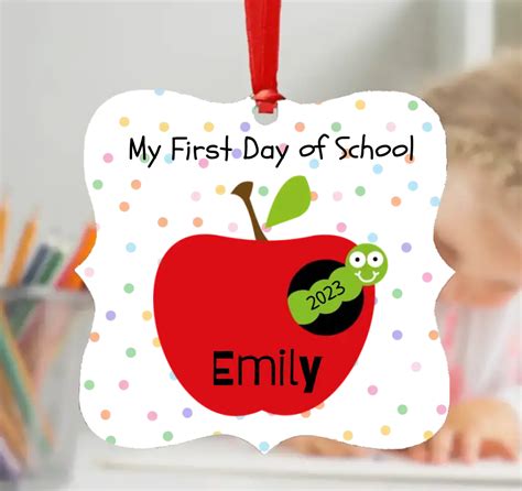 Personalised My First Day Of School Ornament Apple Wowweeie