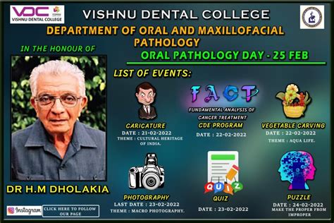 National Oral Pathologist Day 25th February Vishnu Dental College
