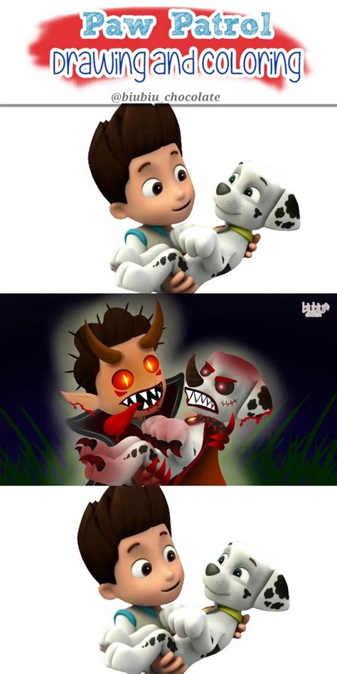 Ryder X Marshall Transformed Into Paw Patrol Horror Version Paw