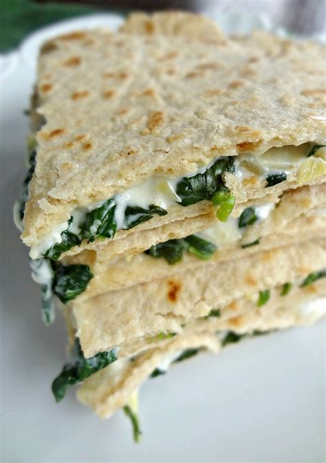 Fold in the spinach and artichoke hearts. The Cooking Actress: Spinach & Artichoke Quesadillas