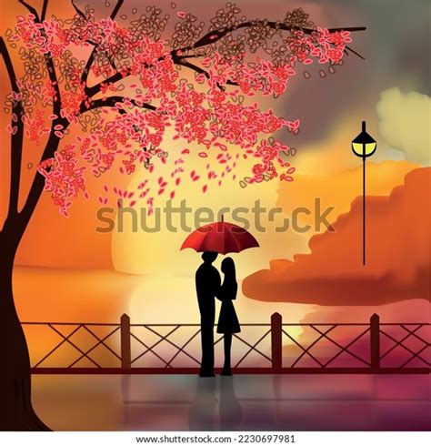 Lovers Couple Under Umbrella Man Woman Stock Vector Royalty Free 2230697981 Shutterstock