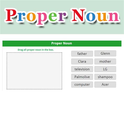 Proper Noun - Set A - iWorksheets