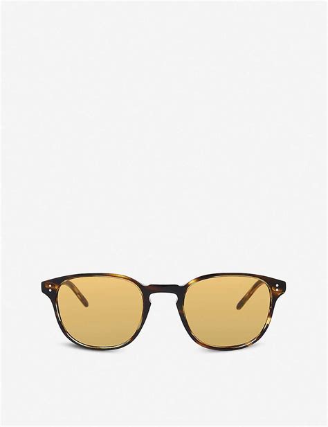 Oliver Peoples Ov5219s Fairmont Sun Round Frame Sunglasses In Metallic For Men Lyst