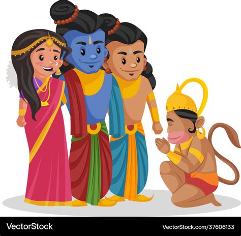 Lord Hanuman Cartoon Character Royalty Free Vector Image