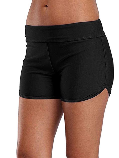 Selink Womens Solid Tankini Bottom Hollow Out Swim Shorts Board Shorts Swimming Panty Plus Size