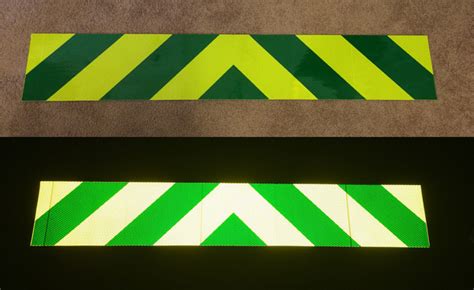 Green And Fluorescent Lime Yellow Chevron Panel Stripes Reflective