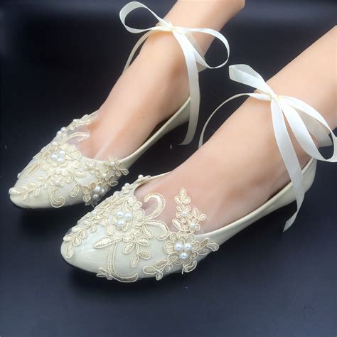 Champagne Lace Bridal Flatsivory Bridal Shoesbridesmaids Shoes