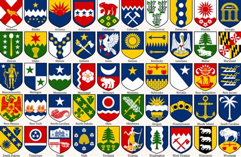 Arms For Every Us State Heraldry Heraldry Coat Of Arms Arms
