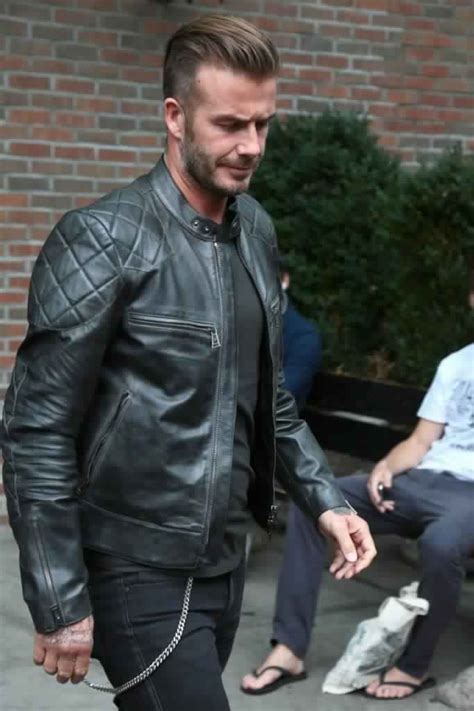 David Beckham Lambskin Leather Jacket Motorcycle Style Leather Jacket