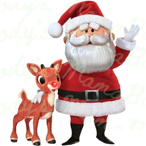 Rudolph The Red Nosed Reindeer Vintage And Santa Claus Rudolph Cartoon Png Digital Design File