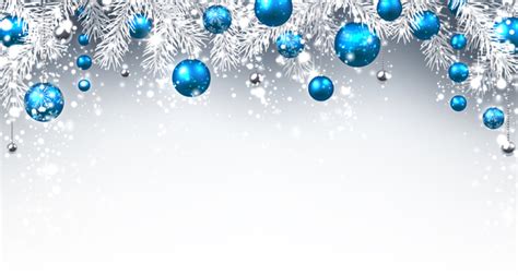 Blue Christmas Ball With Tree Branches Vector Card Free Download