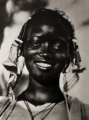 1952 Vintage AFRICA Ethnic Black TRIBAL GIRL Woman Female Portrait