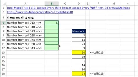 Excel Magic Trick 1187 Formula To Lookup Every 5th Item In A Column