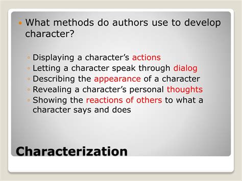 PPT - Literary Terms 3 Characterization PowerPoint Presentation, free ...